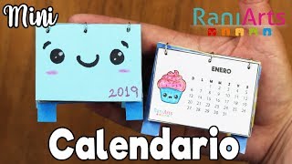 MINI CALENDARIO 2019 Fácil  DIY  MINI CALENDAR [upl. by Powell]