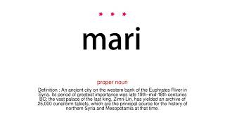 How to pronounce mari  Vocab Today [upl. by Tillford]