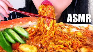 ASMR CHEESY SPICY KING CRAB NOODLES NO TALKING  ASMR Phan [upl. by Inuat]