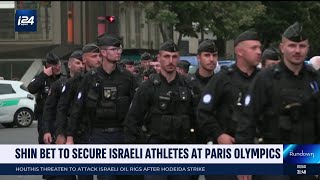 Israeli French authorities guard Israeli athletes at Paris Olympics [upl. by Rugen]