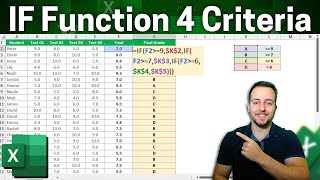 IF Function with 4 Criteria in Excel  IF Formula with many Conditions [upl. by Amahs]