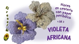 Violeta africana flores de papel  African violet paper flowers [upl. by Dulcinea145]