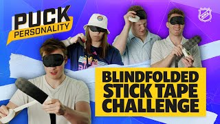 Blindfolded Stick Tape Challenge  Puck Personality [upl. by Enna236]