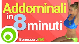 Allenamento addominali in 8 minuti per addominali perfetti e scolpiti in poco tempo addominali [upl. by Nnylkoorb]