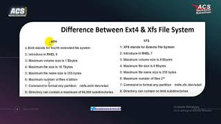 Difference Between ext4 and XFS File System Lec7 [upl. by Dena]