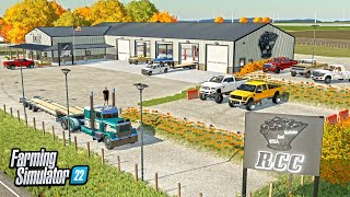 BUILDING A TRUCK DEALERSHIP FROM SCRATCH ROLLIN COAL CUSTOMS  FARMING SIMULATOR 22 [upl. by Kirred]