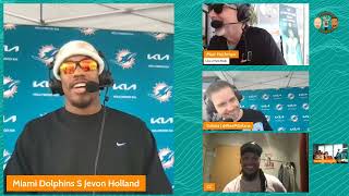 Miami Dolphins S Jevon Holland gets the full Hochman and Crowder Show experience today [upl. by Airbmak]