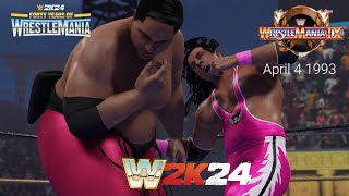 WWE2K24 40 Years of Wrestlemaina Yokozuna Vs Bret hart for WWE championship Wrestlemaina 9 [upl. by Sherilyn]