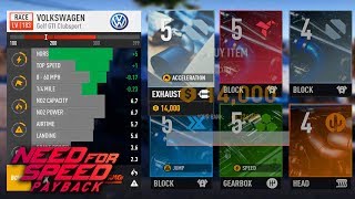 Need For Speed Payback  How Level Up Cars UPGRADE Tune Up Upgrades [upl. by Enilec]