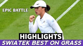 Iga Swiatek Amazing Comeback On Grass vs Watson Highlights  Tennis Question HD [upl. by Asial]