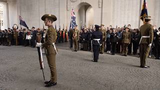 Anzac Day 2018  Menin Gate Ypres  Catafalque Party Day ceremony LAST POST [upl. by Ciapas]