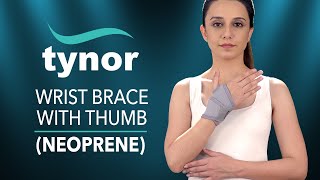 How to wear Tynor Wrist brace with ThumbNeoprene for support and partial immobilization of wrist [upl. by Trev]