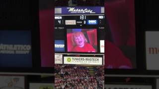 Red Wings Hockey Little man steals the show and the crowd goes wild [upl. by Lorola]