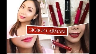 GIORGIO ARMANI Lipstick  Swatches [upl. by Yeclek]