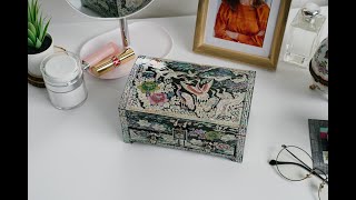 FEBRUARY MOUNTAIN Mother of Pearl Jewelry box Korean Wooden Lacquerware Box [upl. by Quickel301]