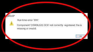 How To Fix COMDLG32OCX file is missing or invalid  Windows 108817  Runtime Error 339 [upl. by Carlene]