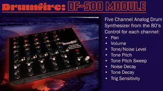 Drumfire DF500 Five Channel Analog Drum Synthesizer  From the 80s amp Made in Japan [upl. by Aikkan]