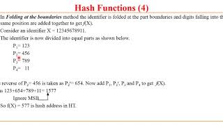 H2 Hashing  Hash Functions  Midsquare Folding amp Digit analysis by Sunil Sir [upl. by Donelu]