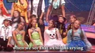 HAND in HAND with lyrics  Unicef song JESC 2008 by Cacoyannis amp Kouzalis [upl. by Arol]