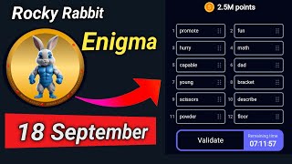 Rocky rabbit today enigma 18 September Rocky rabbit enigma today [upl. by Eimaj]