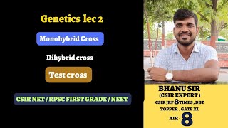 GENETICS LEC 2 II MONO and Dihybrid CROSS II NET LIFESCIENCE II NEET II FIRST GRADE BIOLOGY II LIVE [upl. by Westley]