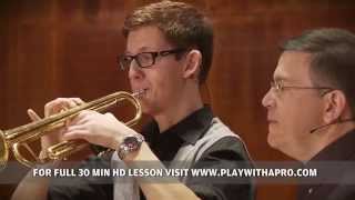 Trumpet lessons David Bilger Pennequin Morceau de Concert Play With a Pro [upl. by Kato]