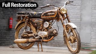 Full Restoration around 50 Years Old Abandoned Motorcycle [upl. by Kirstin]