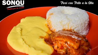 Como preparar Pollo a la Olla con Puré de papas [upl. by Entruoc]