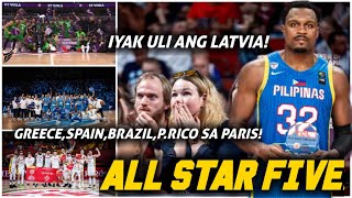 Justin Brownlee MYTHICAL FIVE sa OQT BrazilGreeceSpainP Rico sa PARIS OLYMPIC [upl. by Averir]