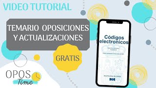 11TEMARIO OPOSICIONES GRATIS ACTUALIZACIÓN DE LEYES Y NORMAS EN REVISIÓNCÓDIGOS ELECTRÓNICOS BOE [upl. by Ahtebbat]