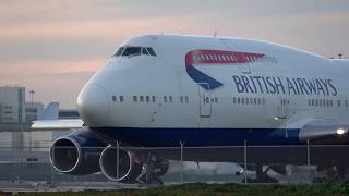 4K British Airways BA 284 747400 Very Rare Takeoff from 1R at SFO Video [upl. by Bohi]