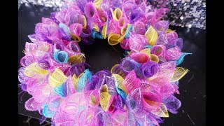 DIY Colorful Easter Deco Mesh Wreath  Quick and Easy Under 10 [upl. by Eddi]