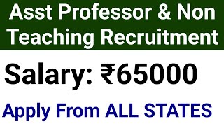 ASST PROFESSOR RECRUITMENT 2023 I NO FEE I ALL STATES ALLOWED I SALARY  7th PAY [upl. by Onitselec]