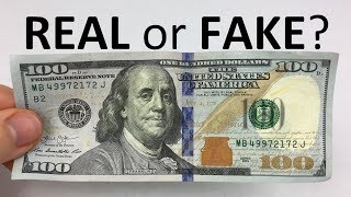 How to Tell if a 100 Bill is REAL or FAKE [upl. by Fayina]