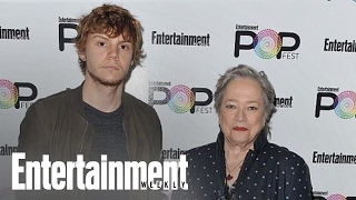 ‘AHS Roanoke’ Evan Peters amp Kathy Bates On Twist amp More  PopFest  Entertainment Weekly [upl. by Aiela]