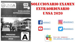 SOLUCIONARIO EXAMEN EXTRAORDINARIO UNSA 2020 [upl. by Lang]