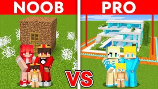 Noob Familie vs Pro Familie SICHERSTES HAUS BAU CHALLENGE in Minecraft [upl. by Volding627]