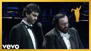 Luciano Pavarotti Andrea Bocelli  Notte e piscatore Official Live Performance Video [upl. by Esaertal]