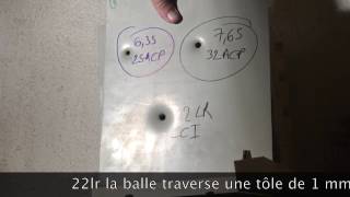 63525ACP VS 76532ACP VS 22 lr Penetration Test [upl. by Esdnyl]