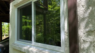 Caulking around Energy Windows ProVia Endure 2 lite sliding window with Energy Windows LLC of VA [upl. by Nanreik]