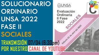 SOLUCIONARIO SOCIALES ORDINARIO UNSA 2022 FASE II [upl. by Aihsiek774]