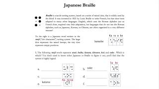 International Linguistics Olympiad  Japanese Braille [upl. by Malik]