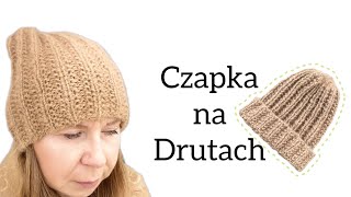 Jak dziergać Czapkę na Drutach Nowy wzór [upl. by Fitzsimmons]