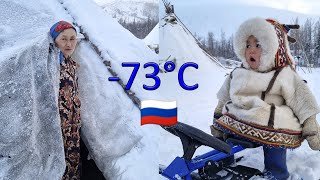 Primitive Life of Nomads of Arctic Survival in Far North Russia Tundra Nenets  73°C [upl. by Adna]