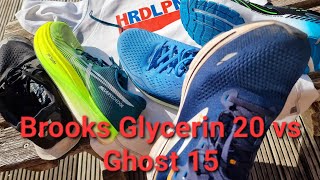 Brooks Glycerin 20 vs Brooks Ghost 15 Comparison Review [upl. by Eartha327]