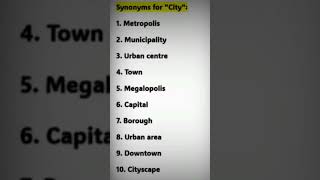 Synonyms for City City synonyms town urban area capital [upl. by Ruggiero816]