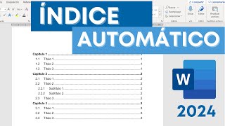 Índice automático con numeración de capítulos títulos y subtítulos [upl. by Notsae]