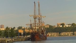 El Galeon  16th Century Replica Spanish Sailing Ship In New York Harbor [upl. by Ateuqirne]