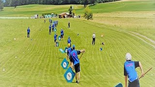 Dangerous Swiss golf baseball hybrid you’ve never heard of  Hornussen [upl. by Mccallum]