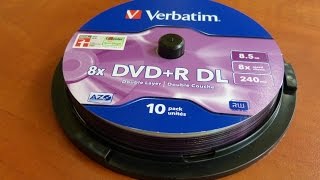 Verbatim DVDR DL Unboxing 85GB [upl. by Pironi583]